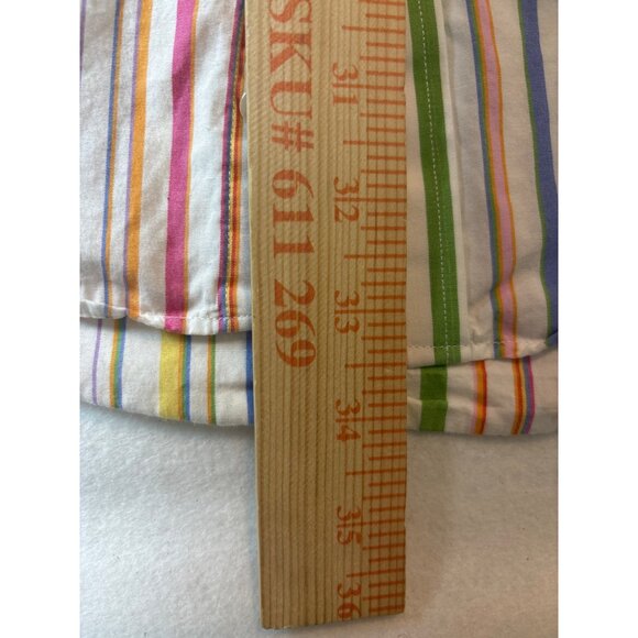 Lands End Mens Multicolor Striped Button-Down Shirt Size 16 1/2 36-37 tall - Picture 5 of 11